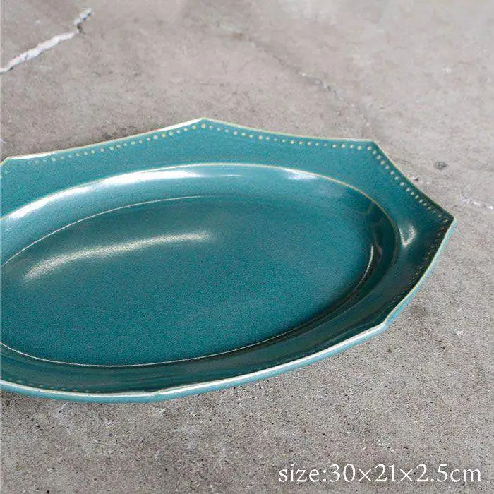 【波佐見焼】緑青釉オクトゴナル長皿・皿（大/小）各5枚 大皿 小皿 取り皿 食器 皿 【吉田健宗】 [RB10] 波佐見焼