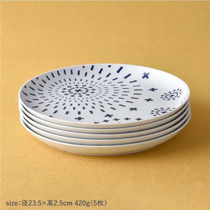【波佐見焼】シュエット プレート 大 ハナビ5枚セット 食器 皿 【福田陶器店】 [PA175]  波佐見焼