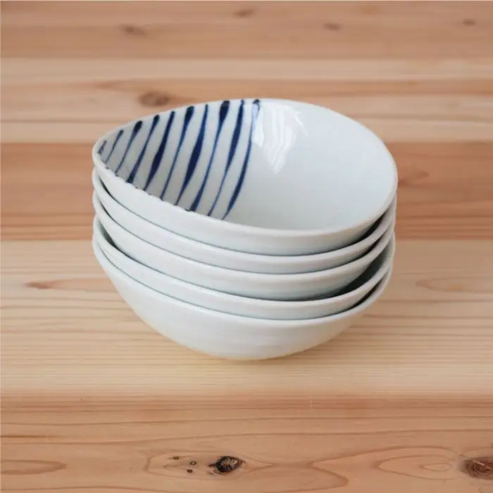 【波佐見焼】染付変形 小鉢 5個セット 食器 皿 【團陶器】 [PB10] 波佐見焼