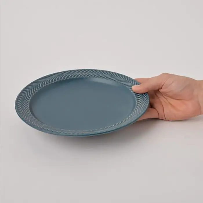 【波佐見焼】ローズマリー(デニム)8寸 プレート 5枚セット 食器 皿 【福田陶器店】 [PA207]  波佐見焼