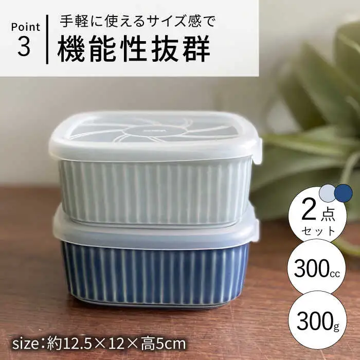【波佐見焼】便利な蓋つき容器 2個セット（グレー・うす瑠璃） 小鉢 小皿 食器 【和山】 [WB77]  波佐見焼