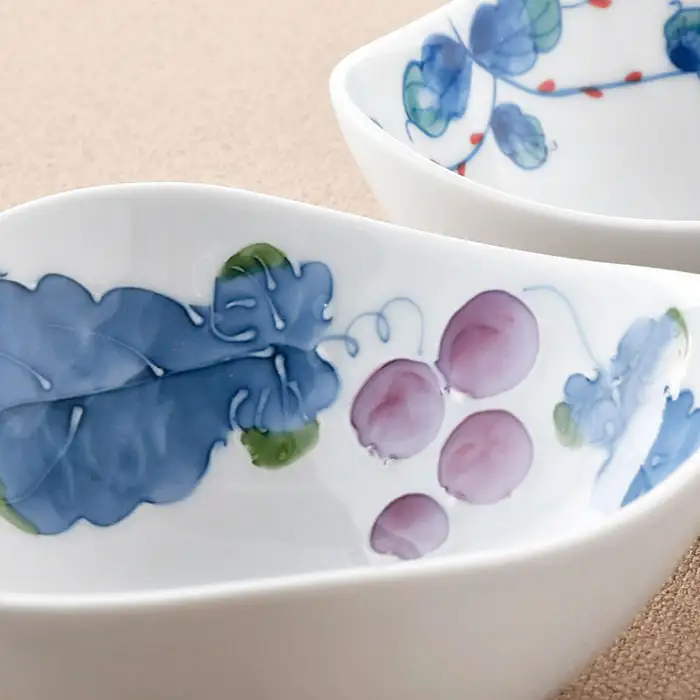 【波佐見焼】水引草・マスカット 正角 ボウル セット 食器 皿 【松幸陶芸】 [HB33] 波佐見焼