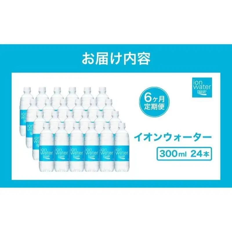 イオンウォーター 定期便 6ヶ月 300ml 24本 大塚製薬 ポカリスエット ポカリ スポーツドリンク イオン飲料 スポーツ トレーニング アウトドア 熱中症対策 健康 6回 