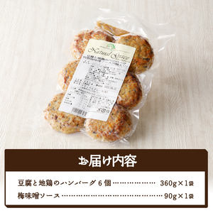 豆腐と地鶏のハンバーグと梅味噌ソース6個入り（11）〈レトルト〉