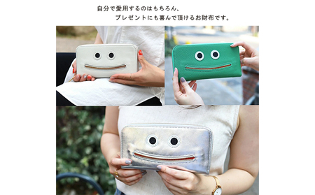 長財布ニッコリ長財布キャラクター 本革 長財布 ネイビー
