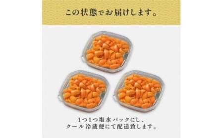 無添加　極上エゾバフンウニ塩水パック 300g（100g×3パック） A 23年6月上旬～8月中旬迄