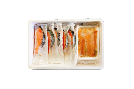 塩サーモンハラス660g＆塩銀鮭切り身1切×12P A-09032
