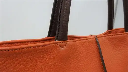 「鞄工房　香」センターライントートバッグ オレンジ