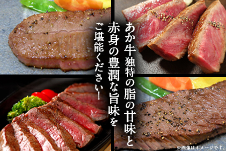 4種のステーキセット 1kg超 熊本あか牛 赤牛 ランプ イチボ ミスジ ロース 《60日以内に出荷予定(土日祝除く)》 st-p