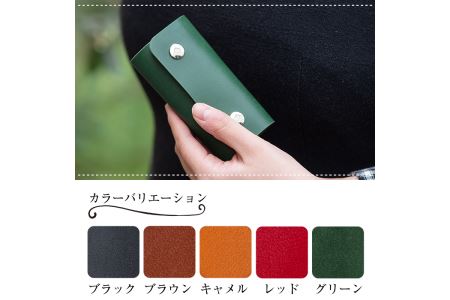 a504-02 ＜ブラウン・Lサイズ＞本革ハンドメイド！5色から選べるキーケース！メンズレディース問わず使いやすい日本製キーケース【皮革工房凜】