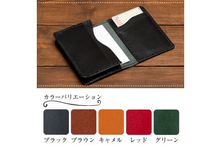 a510-03 ＜キャメル＞本革ハンドメイド！5色から選べるカードケース付き通しマチの名刺ケース！メンズレディース問わず使いやすい日本製のポケット付き名刺入れ【皮革工房凜】