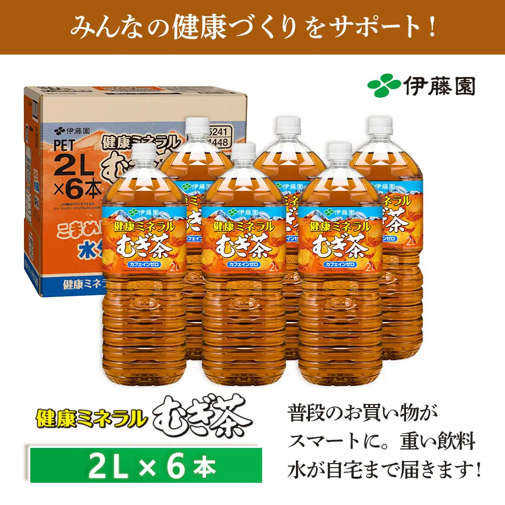 健康ミネラルむぎ茶2L×6本【50000701】