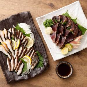 薬味付き 藁焼き カツオのたたき（１節）×ウツボのたたき（１P）食べ比べ Wセット 【R00525】