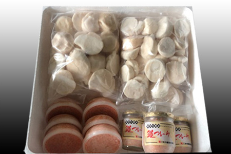 ほたて貝柱・いくら醤油漬け・鮭フレークセット E-30001