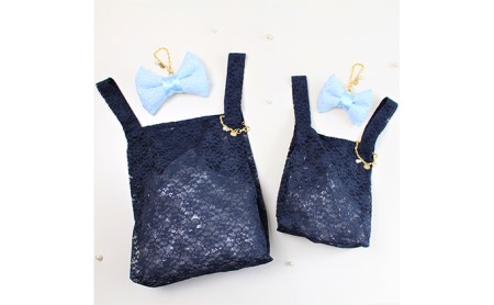 〈Chaleur シャルール〉Ribbon marcheレース【M】サイズ ファッション かばん トートバッグ 手提げ  M ホワイト