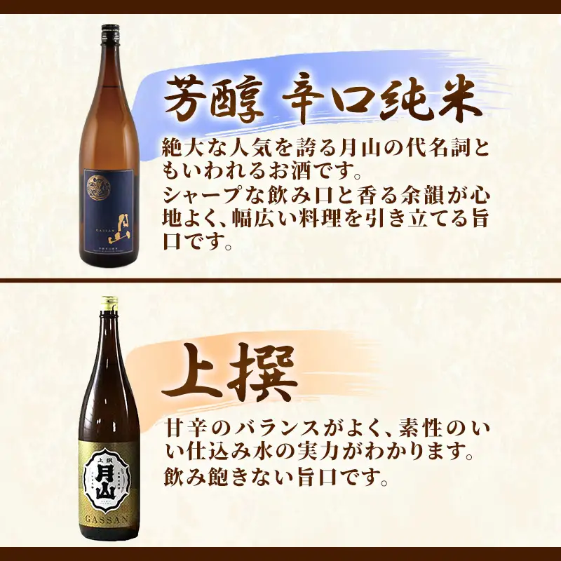 月山 バラエティセット （1.8L×6本） ／ 大吟醸 純米吟醸 特別純米 出雲 芳醇辛口 上撰 辛口 日本酒 地酒 飲み比べ 吉田酒造 老舗 美味しい【価格改定X】【92-YF-38】