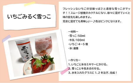 先行予約 活性原酒 雪っこ180ml×10本 冬季限定 カクテル にごり 日本酒