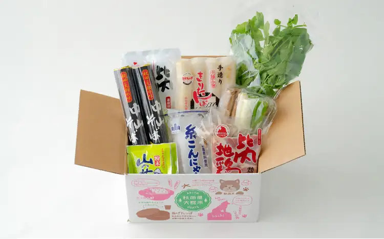 手造りきりたんぽと中山そば年越セット（２～３人前）　105P1511【山王食品 】