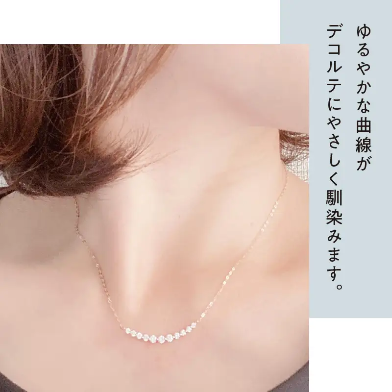 [MADE IN KOFU]K18 D0.5ct ダイヤラインネックレス TI-586