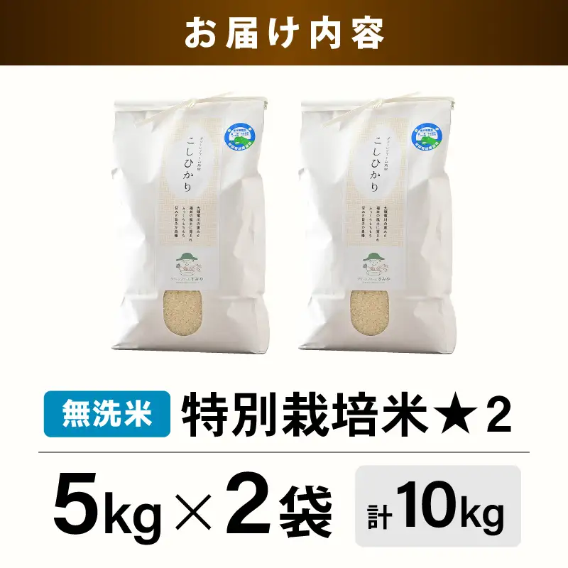 【先行予約】【令和8年産】 特別栽培米 コシヒカリ 無洗米 10kg （5kg×2袋） 低農薬 / 北陸 福井県産 あわら市 ブランド米 白米 お米 コメ 特栽米 ※2026年9月下旬以降順次発送 [aw056-b002]