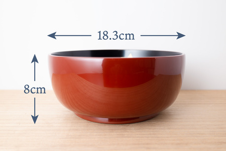 川連漆器 六寸 深鉢 鉄仙 天然木 天然漆 漆器 [C9201]