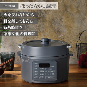 アイリスオーヤマ 圧力鍋 3L PC-MB3-H グレー レシピブック 電気圧力鍋