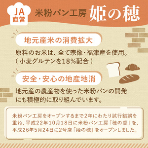 宗像産米粉使用！もちもち米粉パン10個【ＪＡむなかた　米粉パン工房「姫の穂」】_HA0641
