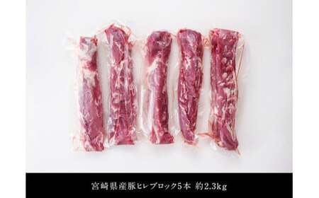 豚肉 【令和8年9月発送】宮崎県産豚 ヒレブロック ５本(合計約2.3kg) 【豚肉】