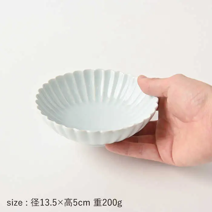 【波佐見焼】菊彫 青白釉 取鉢 (中) ボウル 5個セット 食器 皿 【福田陶器店】 [PA217]  波佐見焼