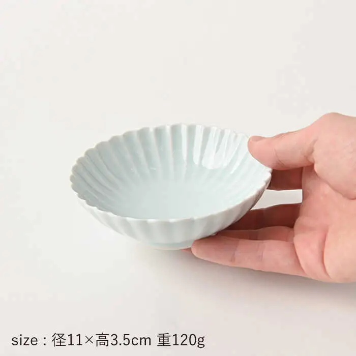 【波佐見焼】菊彫 青白釉 取鉢 (小) 小鉢 5個セット 食器 皿 【福田陶器店】 [PA219]  波佐見焼