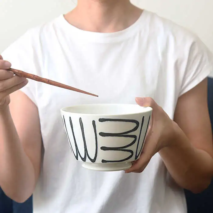 【波佐見焼】スチールライン どんぶり 4個セット 食器 皿 【natural69】 [QA107] 波佐見焼