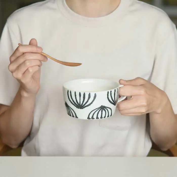 【波佐見焼】スチールライン スープカップ 4個セット 食器 皿 【natural69】 [QA108] 波佐見焼