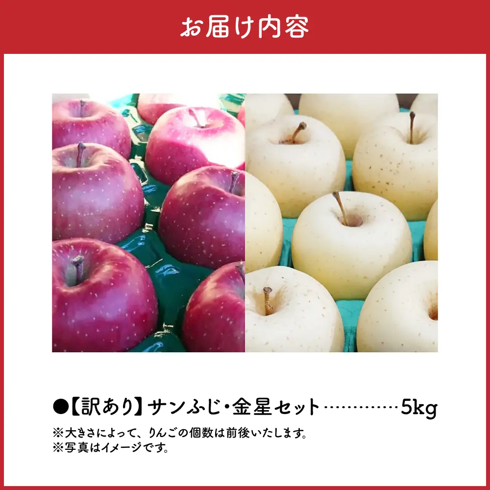 【2027年2月中旬発送】【訳あり】りんご 約5kg サンふじ & 金星セット 青森産