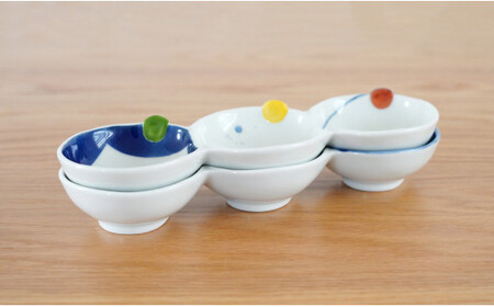 有田焼 3連皿 2枚セット【藍土】 皿 おしゃれ 器 食器 30000円 3万円 ef016