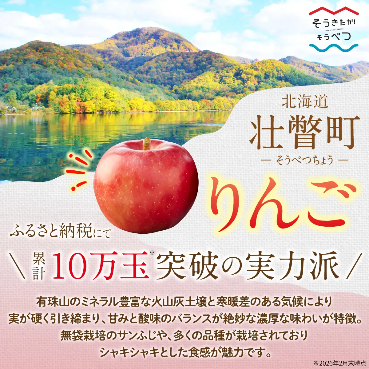 【先行予約】北海道壮瞥町産りんご「早生ふじ」約5kg(12～18玉)＜2026年10月中旬よりお届け＞ SBTF009