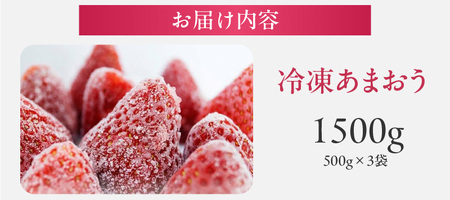 福岡県産 冷凍あまおう 摘みたて 1,500g(500g×3パック)_福岡県産 冷凍 あまおう 摘みたて 1,500g 500g × 3パック デザート 果物 いちご いちごの王様 冷凍いちご 食べ方いろいろ ヨーグルト アイス ジャム シャーベット スムージー ケーキ ドリンク お取り寄せ お取り寄せスイーツ 福岡県 久留米市 送料無料 〔Fi036〕
