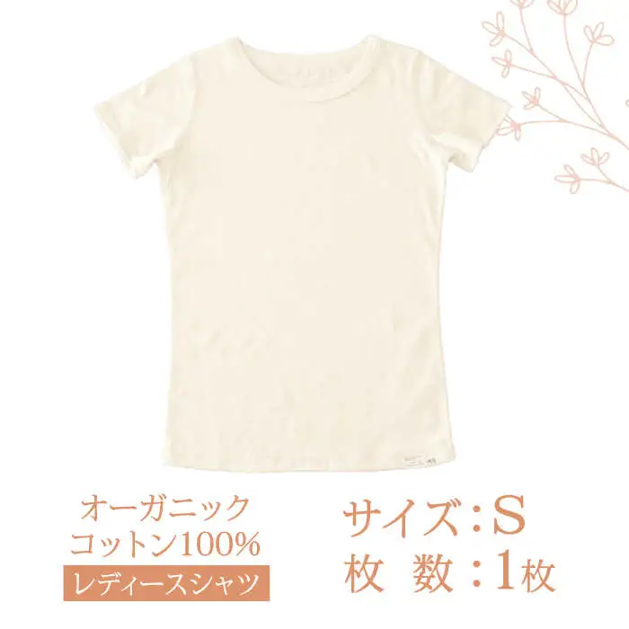 【日本アトピー協会推薦品】オーガニックコットンTシャツ（レディース / Sサイズ） / Tシャツ メンズ 綿 オーガニック 服 肌着 生成り 半袖 / 諫早市 /  株式会社美泉 / 諫早市 / 株式会社美泉  [AHAP017]