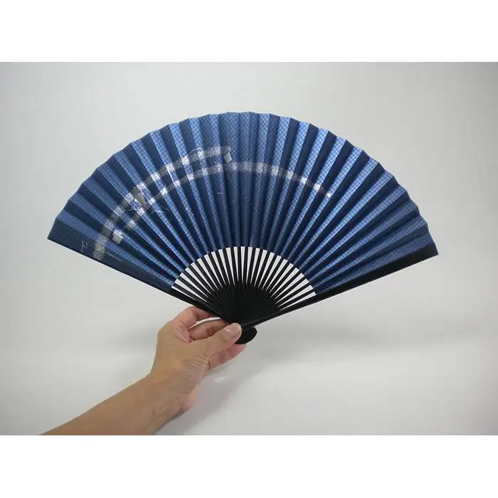 8寸25間  黒染骨  紺地銀箔散らし  紳士用