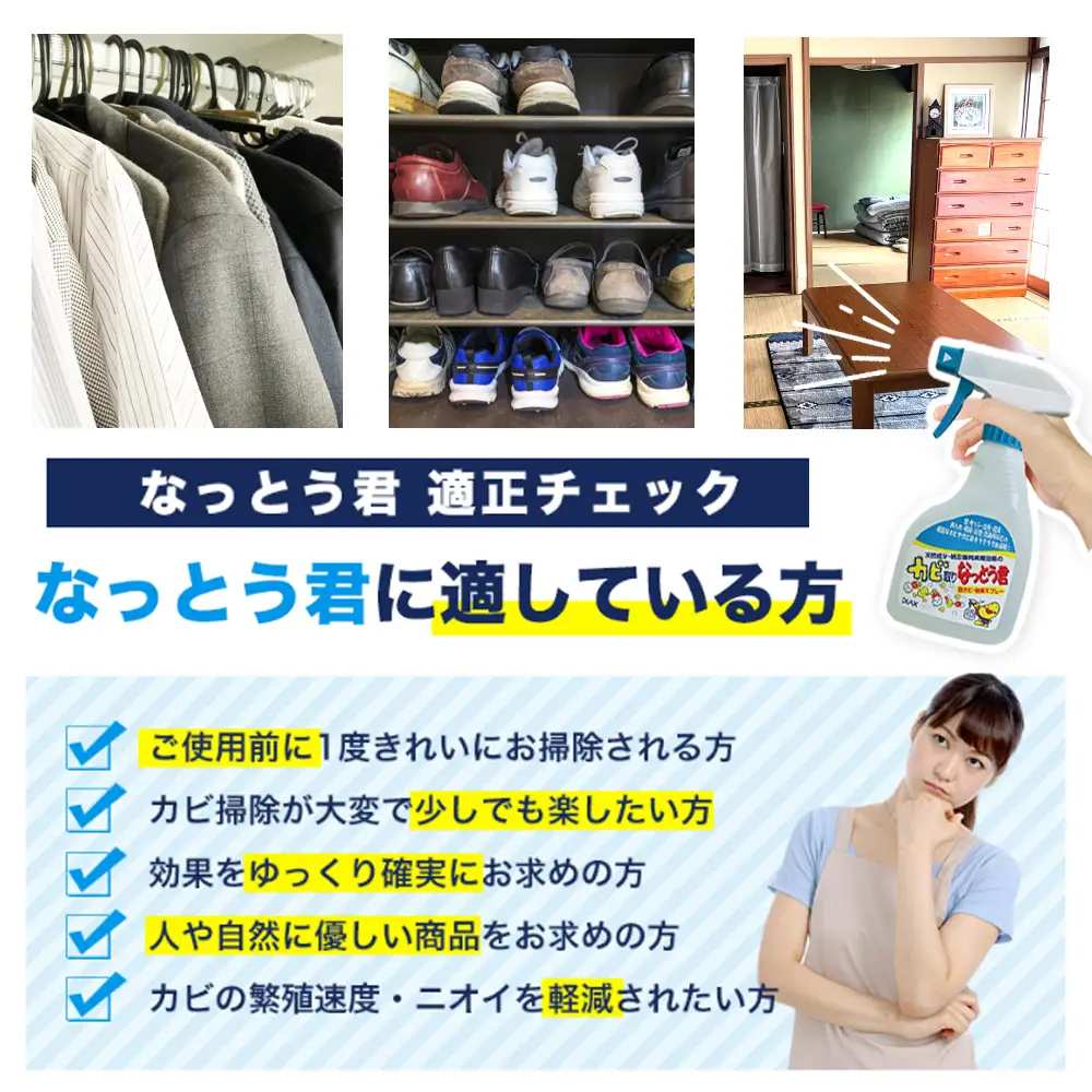 カビ取りなっとう君スプレー３本セット 防カビ 消臭 072-009