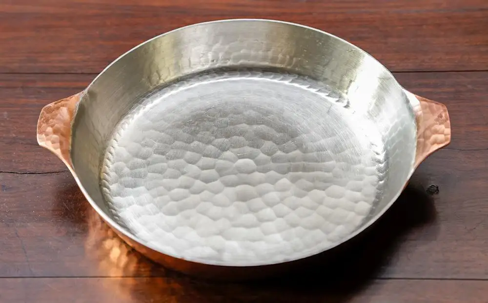 【八木庖丁店】手打ち銅製 グラタン皿(18cm)｜京都 キッチン用品 人気 皿