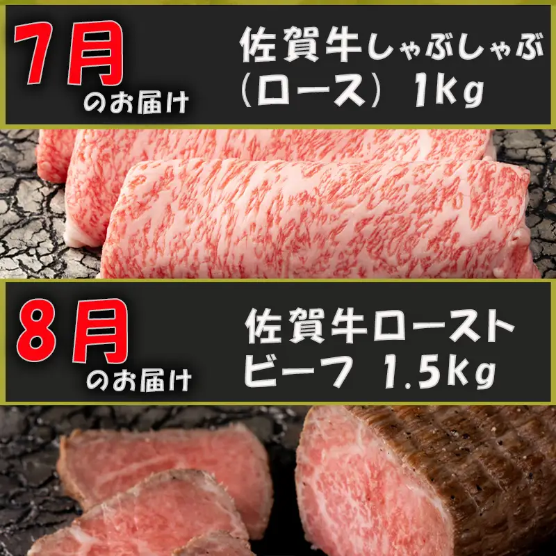 【定期便全12回】佐賀牛定期便「ロースブロック・ヒレステーキ(3回)・ローストビーフ(3回)・すき焼き用(ロース）・しゃぶしゃぶ用(ロース)・カルビ焼肉(ロース)・サーロイン・赤身ももブロック」 毎月発送いたします! ハンバーグ ステーキ