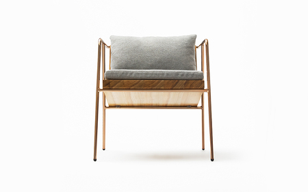 【FIL】ダイニングチェア MASS Series Dining Chair -Natural Wood & Copper Frame-　小国杉 椅子 チェア 背もたれ 肘掛 クッション インテリア 家具 木製 無垢材 受注生産 おしゃれ リビング ダイニング ギフト Foreque 熊本 阿蘇 南小国町 送料無料