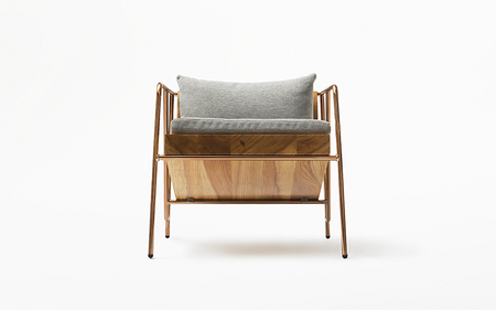 【FIL】ラウンジチェア MASS Series Lounge Chair -Natural Wood & Copper Frame-　小国杉 イージーチェア ローチェア 椅子 チェア 背もたれ 肘掛 クッション インテリア 家具 木製 無垢材 天然木 受注生産 おしゃれ リビング ダイニング ギフト Foreque 熊本 阿蘇 南小国町 送料無料