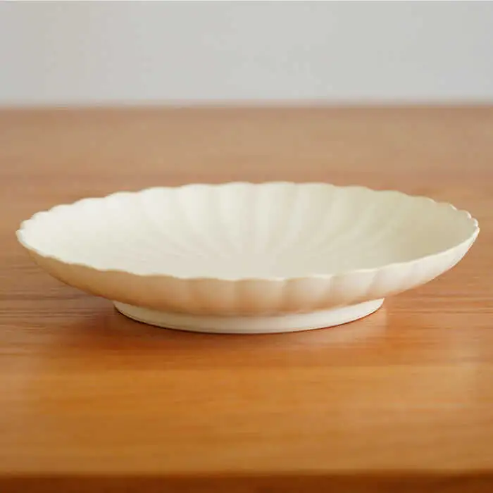 【波佐見焼】花しのぎ ペア 大皿 プレート (白鼠・薄赤) 食器 皿 【団陶器】 [PB79] 波佐見焼