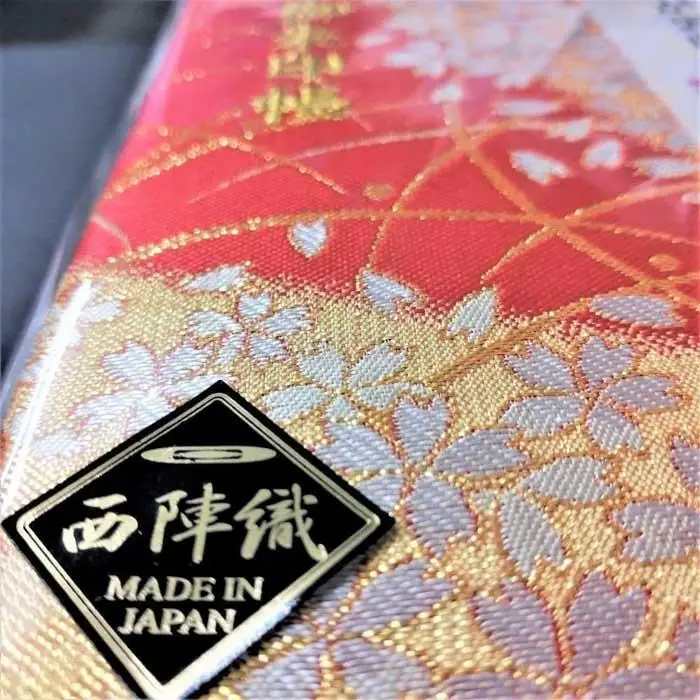 【早和製本】京都西陣織 御朱印帳 赤流水桜 SOWALABO