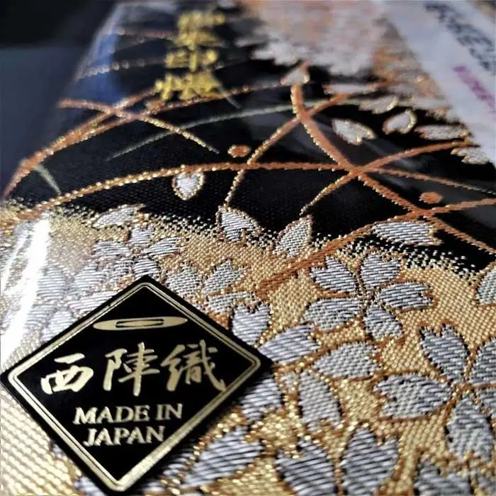 【早和製本】京都西陣織 御朱印帳 黒流水桜 SOWALABO