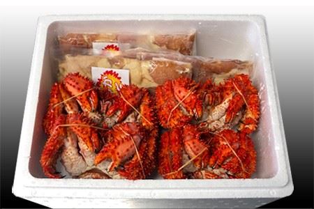味付若鶏やわらか唐揚げ(ザンギ)350g×6P、花咲かに300～450g前後×4尾 B-70023