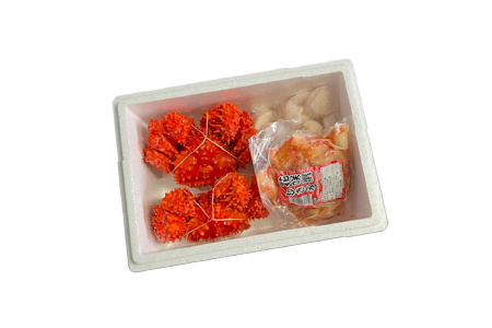 花咲かに2尾、花咲かにむき身300g、ほたて貝柱500g F-30002