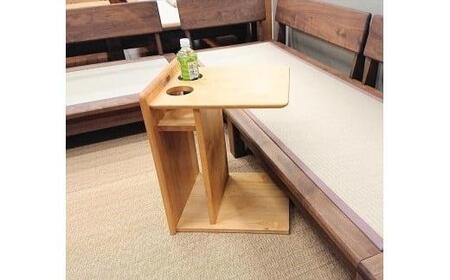 サイドテーブル ナイトテーブル 棚付き 収納 コの字 寝室 憩 アルダー 大川家具