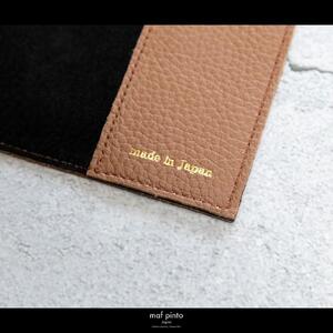 maf pinto (マフ ピント) レザーブックカバー 新書サイズ ADRIA LINE キャラメル 本革 日本製